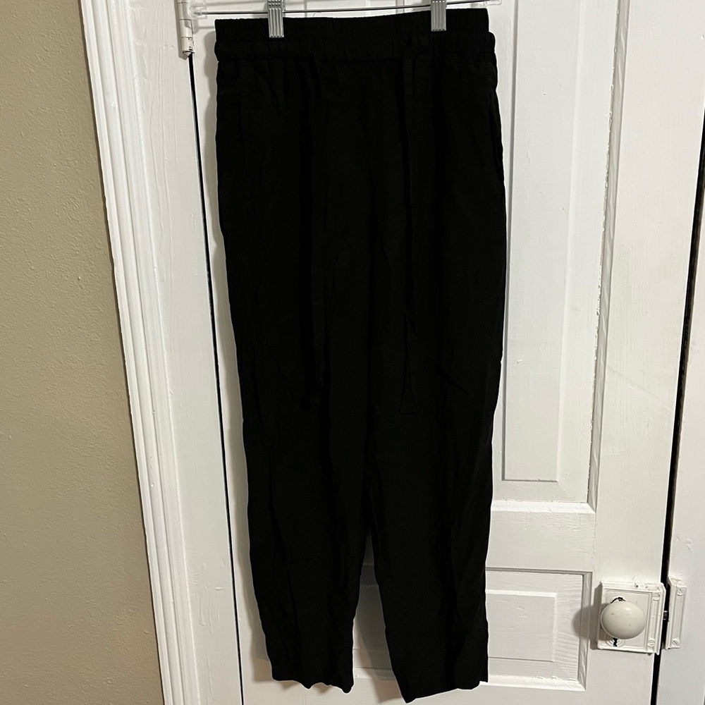 & Other Stories Cupro Drawstring Pants Black Size 4 E